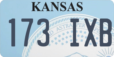KS license plate 173IXB