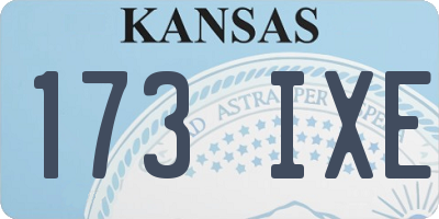 KS license plate 173IXE