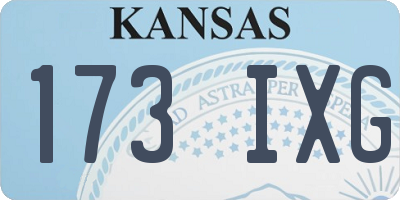 KS license plate 173IXG