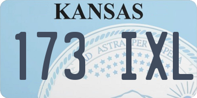 KS license plate 173IXL