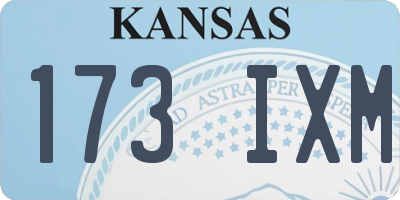 KS license plate 173IXM