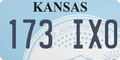 KS license plate 173IXO