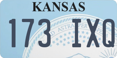 KS license plate 173IXQ