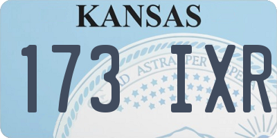 KS license plate 173IXR