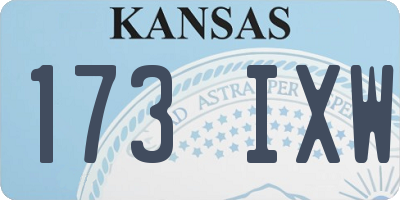 KS license plate 173IXW