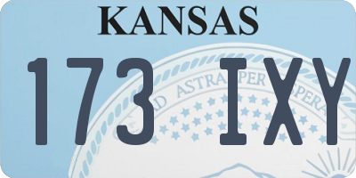 KS license plate 173IXY
