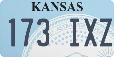 KS license plate 173IXZ