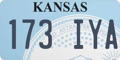 KS license plate 173IYA