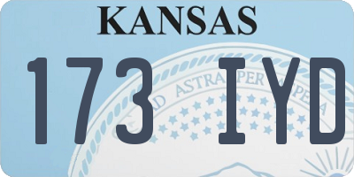 KS license plate 173IYD
