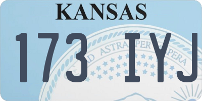 KS license plate 173IYJ