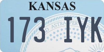 KS license plate 173IYK