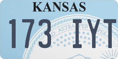 KS license plate 173IYT