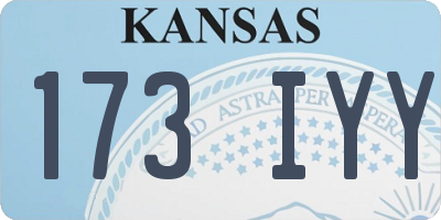 KS license plate 173IYY