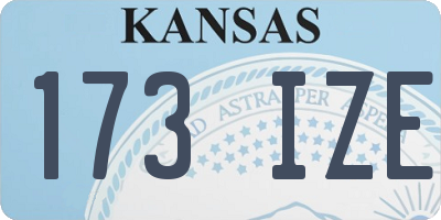 KS license plate 173IZE