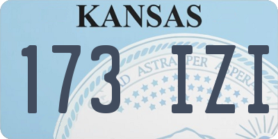 KS license plate 173IZI