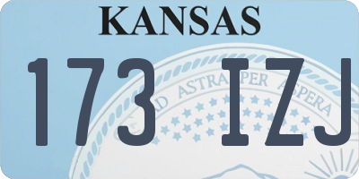 KS license plate 173IZJ