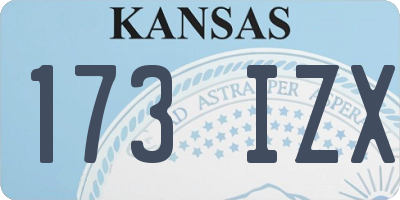 KS license plate 173IZX