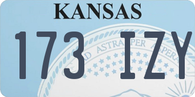 KS license plate 173IZY