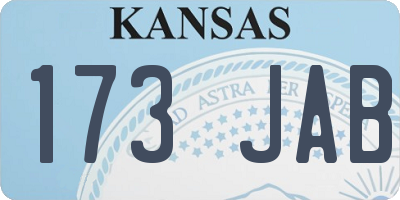 KS license plate 173JAB