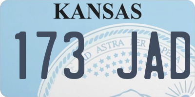 KS license plate 173JAD