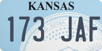 KS license plate 173JAF