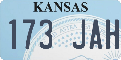 KS license plate 173JAH