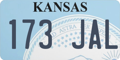 KS license plate 173JAL