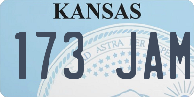 KS license plate 173JAM