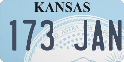 KS license plate 173JAN