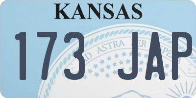 KS license plate 173JAP