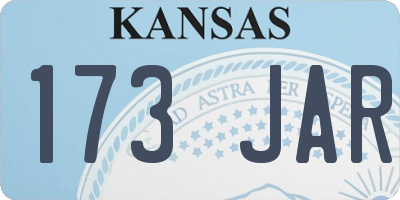 KS license plate 173JAR