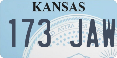 KS license plate 173JAW