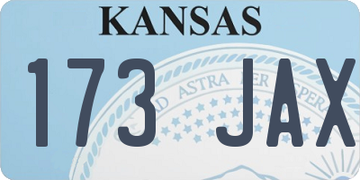 KS license plate 173JAX