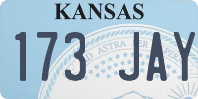 KS license plate 173JAY