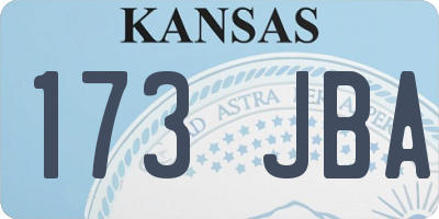 KS license plate 173JBA