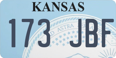 KS license plate 173JBF