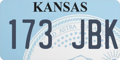 KS license plate 173JBK