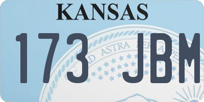 KS license plate 173JBM