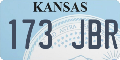 KS license plate 173JBR