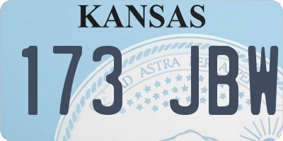 KS license plate 173JBW