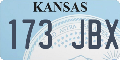 KS license plate 173JBX