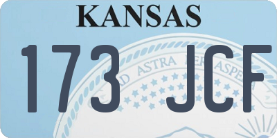 KS license plate 173JCF