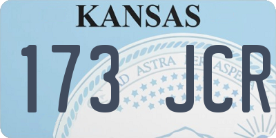 KS license plate 173JCR
