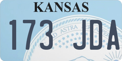 KS license plate 173JDA