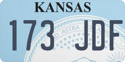 KS license plate 173JDF