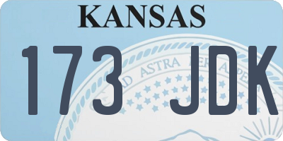 KS license plate 173JDK