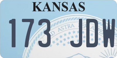 KS license plate 173JDW