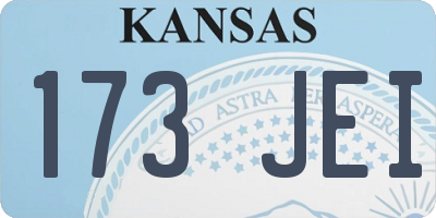 KS license plate 173JEI