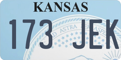 KS license plate 173JEK