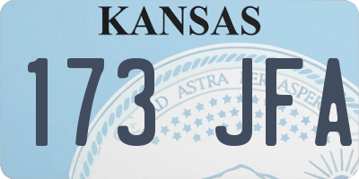 KS license plate 173JFA